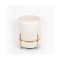 STOOL, VELVET, IVORY, GOLD METAL LEGS, 36x36x42cm 750-14020