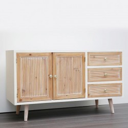 CONSOLE, WOODEN, BROWN & WHITE, 2 DRAWERS, 2 DOORS, 110x41x64cm 750-25024 CONSOLE, WOODEN, BROWN & WHITE, 2 DRAWERS, 2 DOORS, 110x41x64cm 750-25024