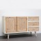 CONSOLE, WOODEN, BROWN & WHITE, 2 DRAWERS, 2 DOORS, 110x41x64cm 750-25024