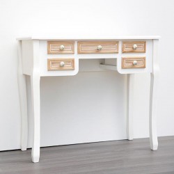 CONSOLE, WOODEN, BROWN & WHITE, 5 DRAWERS,90x40x78cm 750-25028 CONSOLE, WOODEN, BROWN & WHITE, 5 DRAWERS,90x40x78cm 750-25028