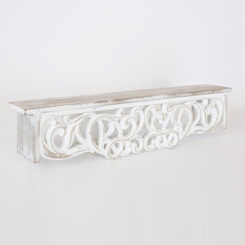 SHELF, WOODEN, WHITE, 66x10x15cm 750-30017