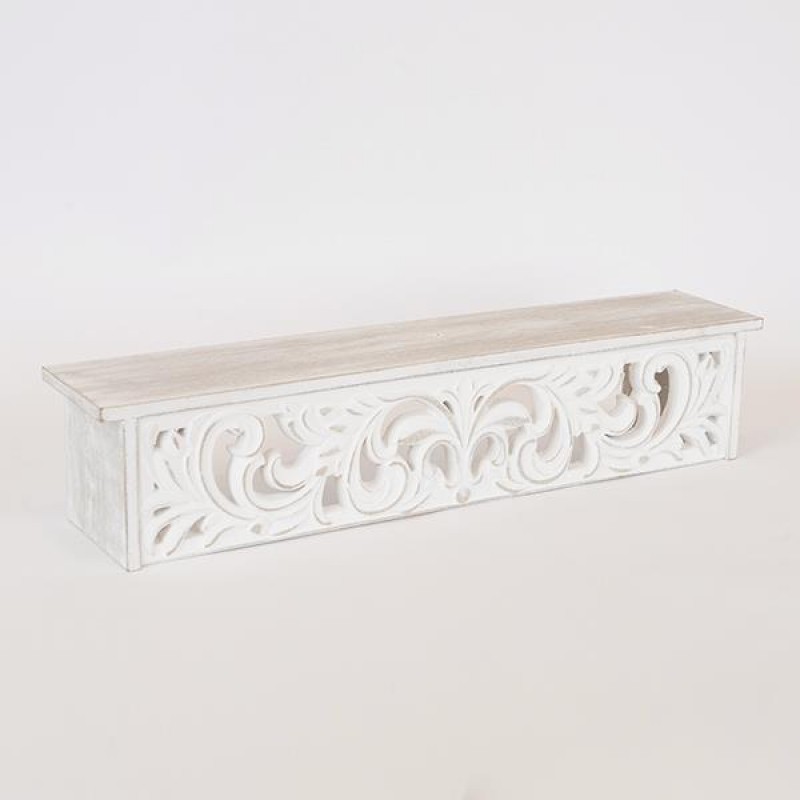 SHELF, WOODEN, WHITE, 60x10x17cm 750-30018