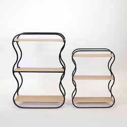 SHELVING UNIT, METAL, BLACK, 2 SHELVES, SET 2pcs, L:47X17.5X68.5Hcm,
S:39X14X53cm 750-31514 SHELVING UNIT, METAL, BLACK, 2 SHELVES, SET 2pcs, L:47X17.5X68.5Hcm,
S:39X14X53cm 750-31514