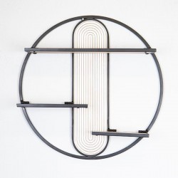 SHELVING UNIT, METAL, BLACK, 3 SHELVES, ROUND, 51x14x51cm 750-31517 SHELVING UNIT, METAL, BLACK, 3 SHELVES, ROUND, 51x14x51cm 750-31517