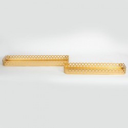 SHELVING UNIT, METAL, GOLD, 2 SHELVES, 61.5x15.5x5, 51.5x13.5x5cm 750-31521 SHELVING UNIT, METAL, GOLD, 2 SHELVES, 61.5x15.5x5, 51.5x13.5x5cm 750-31521