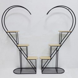 SHELVING UNIT, METAL, BLACK WITH HEARTH DESIGN, 6 SHELVES, 179x35x174cm 750-31523 SHELVING UNIT, METAL, BLACK WITH HEARTH DESIGN, 6 SHELVES, 179x35x174cm 750-31523