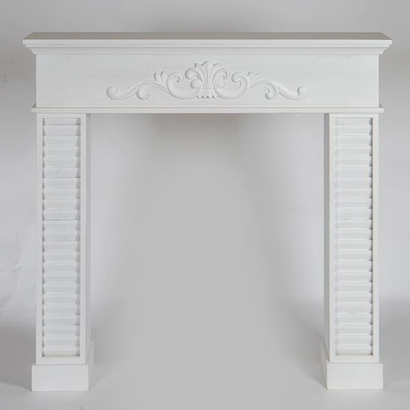 FIREPLACE FRAME, WHITE, WITH DESIGN, 104x17x100cm 750-33513