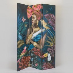 FOLDING SCREEN, HAND HOLDING WOMANS FACE, CANVAS PRINT,GREY-GOLD-BLACK, 120x2.5x180cm 750-34014 FOLDING SCREEN, HAND HOLDING WOMANS FACE, CANVAS PRINT,GREY-GOLD-BLACK, 120x2.5x180cm 750-34014