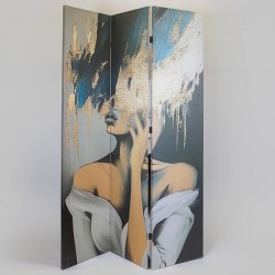 FOLDING SCREEN, BLACK WOMAN WITH MULTICOLOR PARROTS, CANVAS PRINT,MULTICOLOR, 120x2.5x180cm 750-34015 FOLDING SCREEN, BLACK WOMAN WITH MULTICOLOR PARROTS, CANVAS PRINT,MULTICOLOR, 120x2.5x180cm 750-34015