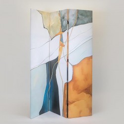 FOLDING SCREEN, ABSTRACT ART, CANVAS PRINT,WHITE-GREY-BEIGE- BLUE, 120x2.5x180cm 750-34019 FOLDING SCREEN, ABSTRACT ART, CANVAS PRINT,WHITE-GREY-BEIGE- BLUE, 120x2.5x180cm 750-34019