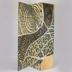 FOLDING SCREEN, ABSTRACT ART, CANVAS PRINT, GREY-GREEN-GOLD-BLACK, 120x2.5x180cm 750-34022 FOLDING SCREEN, ABSTRACT ART, CANVAS PRINT, GREY-GREEN-GOLD-BLACK, 120x2.5x180cm 750-34022