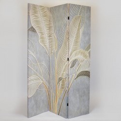 FOLDING SCREEN, FERN, CANVAS PRINT,GREEN-GOLD-BEIGE-BROWN, 120x2.5x180cm 750-34026 FOLDING SCREEN, FERN, CANVAS PRINT,GREEN-GOLD-BEIGE-BROWN, 120x2.5x180cm 750-34026