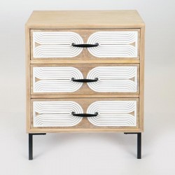 CABINET, WOODEN, NATURAL COLOR, 3 DRAWERS, WHITE, 48x36.50x60cm 750-35514 CABINET, WOODEN, NATURAL COLOR, 3 DRAWERS, WHITE, 48x36.50x60cm 750-35514