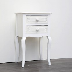CABINET, WOODEN, WHITE, 2 DRAWERS WITH DESIGN, 40x32x67.5cm 750-35517 CABINET, WOODEN, WHITE, 2 DRAWERS WITH DESIGN, 40x32x67.5cm 750-35517