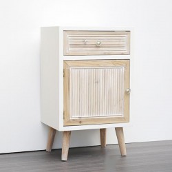 CABINET, WOODEN, WHITE & BROWN, 1 DRAWER, 1 DOOR ,40x31,5 x66,5cm 750-35519 CABINET, WOODEN, WHITE & BROWN, 1 DRAWER, 1 DOOR ,40x31,5 x66,5cm 750-35519