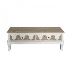 COFFE TABLE, WOODEN, WHITE & BROWN, 2 DRAWERS, 120Χ60Χ50CM 750-38514 COFFE TABLE, WOODEN, WHITE & BROWN, 2 DRAWERS, 120Χ60Χ50CM 750-38514