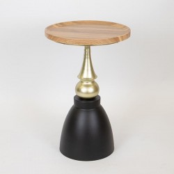 SIDE TABLE, METAL, GOLD & BLACK, 39.50x39.50x61cm 750-39517 SIDE TABLE, METAL, GOLD & BLACK, 39.50x39.50x61cm 750-39517