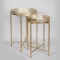 SET SIDE TABLES, METAL, GOLD, GLASS TOP, 44x44x62cm 750-39520