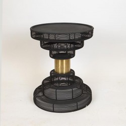 SIDE TABLE, METALIC, BLACK-GOLD, 40x40x52cm 750-39525 SIDE TABLE, METALIC, BLACK-GOLD, 40x40x52cm 750-39525