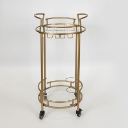 СТРАНИЧНА МАСА МЕТАЛ ЗЛАТИСТА С КОЛЕЛА 44X40.5X80 СМ СТРАНИЧНА МАСА МЕТАЛ ЗЛАТИСТА С КОЛЕЛА 44X40.5X80 СМ
