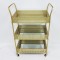 ТРОЛИ ЗА САЛОН ЗЛАТИСТ С ОГЛЕДАЛО И КОЛЕЛА