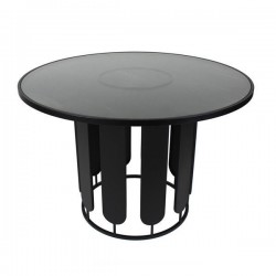 TABLE, METAL, BLACK, 110x110x74.5cm 750-39563
