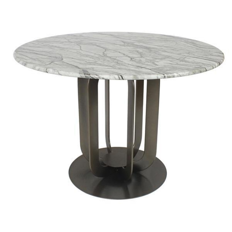 TABLE, METAL, BLACK-WHITE, 110x110x75cm 750-39564