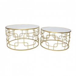 SIDE TABLES, METAL, GOLD, GLASS TOP, SET 2PCS, 81x81,5x45, 71x71x40cm 750-39567 SIDE TABLES, METAL, GOLD, GLASS TOP, SET 2PCS, 81x81,5x45, 71x71x40cm 750-39567