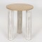 SIDE TABLE, WOODEN, NATURAL COLOR, WHITE LEGS, 40x40x50cm 750-40512