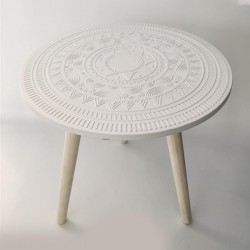 SIDE TABLE, WOODEN, WHITE, 39x39x39cm 750-40517 SIDE TABLE, WOODEN, WHITE, 39x39x39cm 750-40517