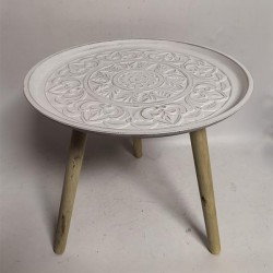 SIDE TABLE, WOODEN, WHITE, 45x45x43cm 750-40523 SIDE TABLE, WOODEN, WHITE, 45x45x43cm 750-40523