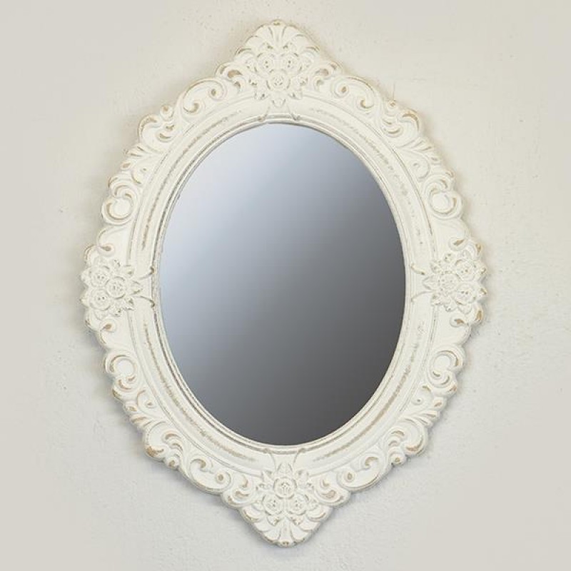 MIRROR, WOODEN, WHITE,  45x58x2cm 751-10024