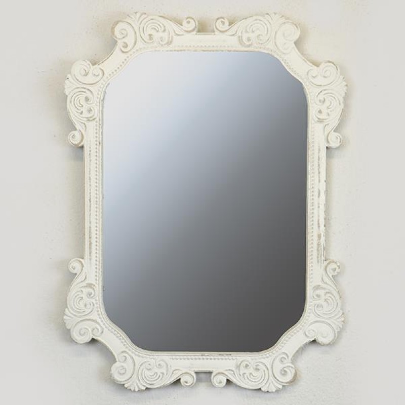 MIRROR, WOODEN, WHITE,  45x60x2cm 751-10030