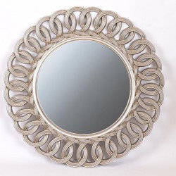 WALL MIRROR, PU, SILVER, 90x3x90cm 751-12027 WALL MIRROR, PU, SILVER, 90x3x90cm 751-12027