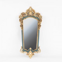 WALL MIRROR, POLYRESIN, GOLD-GREEN, 25.2x3.3x53.7cm 751-12033 WALL MIRROR, POLYRESIN, GOLD-GREEN, 25.2x3.3x53.7cm 751-12033