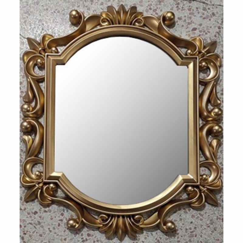 WALL MIRROR, PLASTIC, GOLD, 74x60cm 751-12042