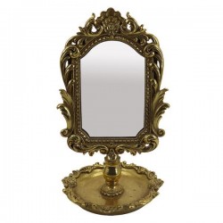STAND MIRROR, POLYRESIN, GOLD, 16x15.5x26.7cm 751-12052 STAND MIRROR, POLYRESIN, GOLD, 16x15.5x26.7cm 751-12052