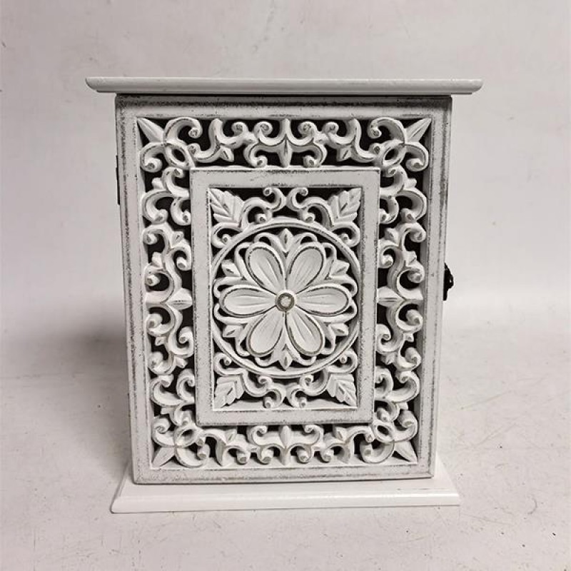 ДЪРВЕНА КУТИЯ ЗА КЛЮЧОВЕ, БЯЛО-СИВА, 22X6X26.5CM ДЪРВЕНА КУТИЯ ЗА КЛЮЧОВЕ, БЯЛО-СИВА, 22X6X26.5CM