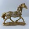 ДЕКОРАТИВНА ФИГУРА КОН, ЗЛАТИСТО-СИВ, 27.5X7X25 СМ