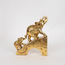 ДЕКОРАТИВНА ФИГУРА СЛОНОВЕ, ЗЛАТИСТА, 21.5X6.5X25 СМ