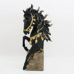 ДЕКОРАТИВНА ФИГУРА КОН, ЧЕРЕН И ЗЛАТЕН