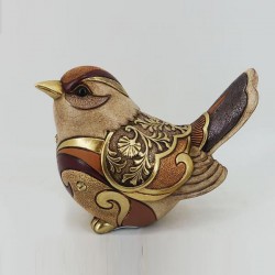 ДЕКОРАТИВНА ФИГУРКА ВРАБЧЕ КАФЯВО И БЕЖОВО 17.5X9.5X13CM