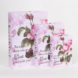 ДЕКОРАТИВНА КУТИЯ, ДЪРВЕНА, РОЗОВИ РОЗИ, КОМПЛЕКТ 3 БР. ДЕКОРАТИВНА КУТИЯ, ДЪРВЕНА, РОЗОВИ РОЗИ, КОМПЛЕКТ 3 БР.
