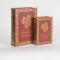 ДЕКОРАТИВНА КУТИЯ КНИГА, ДЪРВЕНА, ЧЕРВЕНА, КОМПЛЕКТ 2 БР.