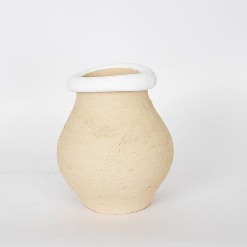САКСИЯ POT BEIGE & WHITE 21X21X25 CM САКСИЯ POT BEIGE & WHITE 21X21X25 CM