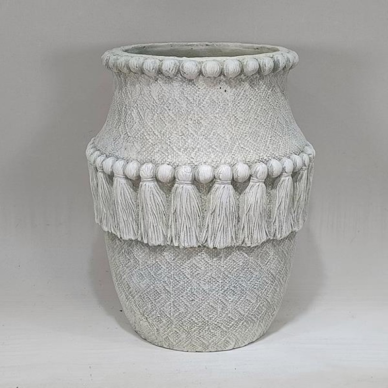 ВАЗА ЦИМЕНТ СИВА С РЕСНИ 20X20X18 СМ ВАЗА ЦИМЕНТ СИВА С РЕСНИ 20X20X18 СМ