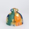 ВАЗА КЕРАМИЧНА ТЕРАКОТА ТЪМНОЗЕЛЕНА ЗЛАТНА