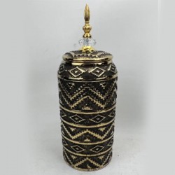 ВАЗА КЕРАМИЧНА ЧЕРНО-ЗЛАТНА 15X15X32.2+10CM ВАЗА КЕРАМИЧНА ЧЕРНО-ЗЛАТНА 15X15X32.2+10CM