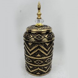 КЕРАМИЧНА ВАЗА ЧЕРНО-ЗЛАТНА 15X15X25.5+10CM КЕРАМИЧНА ВАЗА ЧЕРНО-ЗЛАТНА 15X15X25.5+10CM
