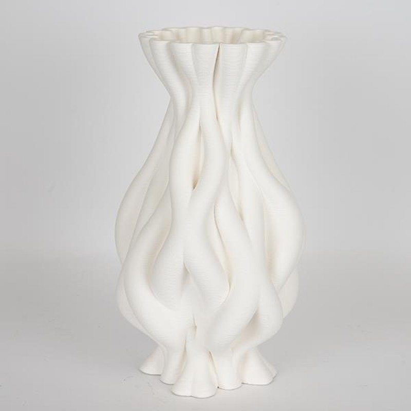 ПОРЦЕЛАНОВА ВАЗА 3D БЯЛА 17X17X33.5CM ПОРЦЕЛАНОВА ВАЗА 3D БЯЛА 17X17X33.5CM